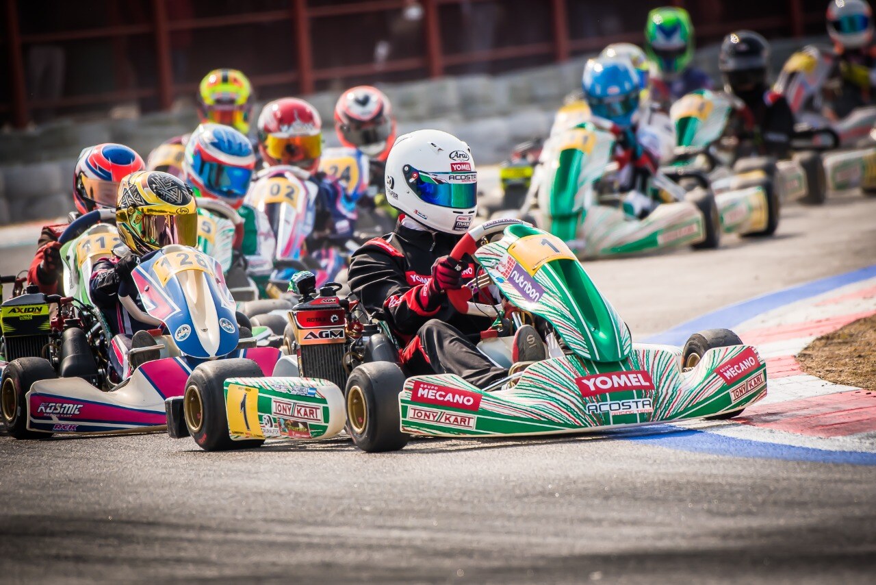 Santiago Baztarrica competing in a karting race