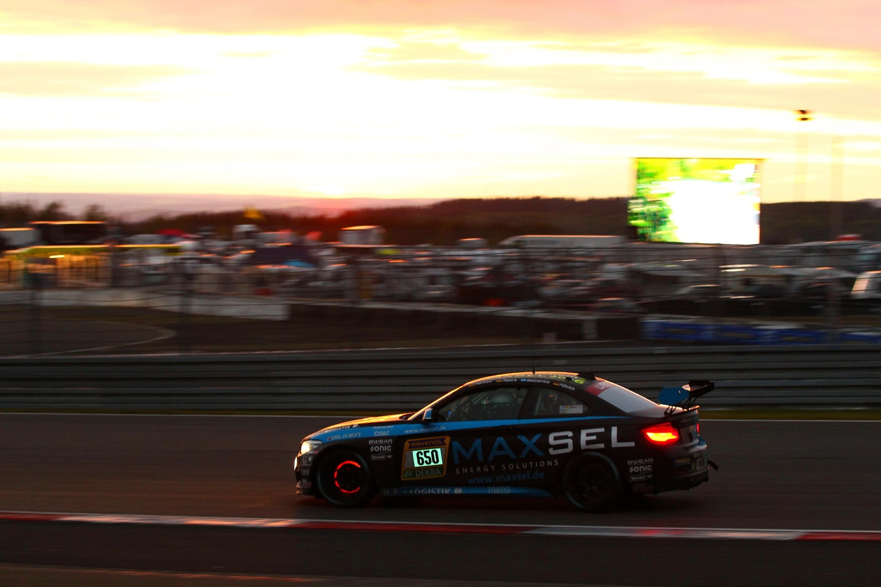 BMW endurance racing at sunset at the Nürburgring