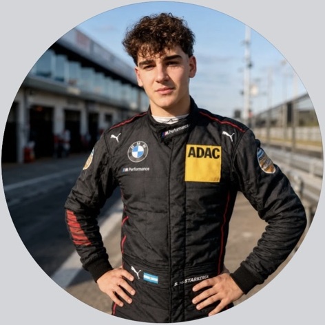 Portrait of Santiago Baztarrica in his BMW racing suit